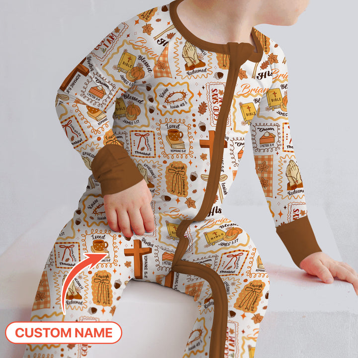 Custom Name I Am Thankful For Jesus Convertible Zippy , Custom Name I Am Thankful For Jesus Convertible Zippy - 0-3M