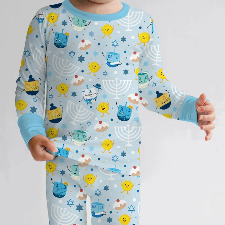 Hanukkah Little Dreidel Family Two Piece Long Sleeve Pajama Set