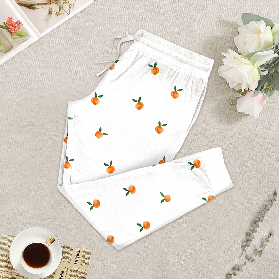 Bamboo Orange Fruit Pattern Outfit for Women – Chic and Cozy