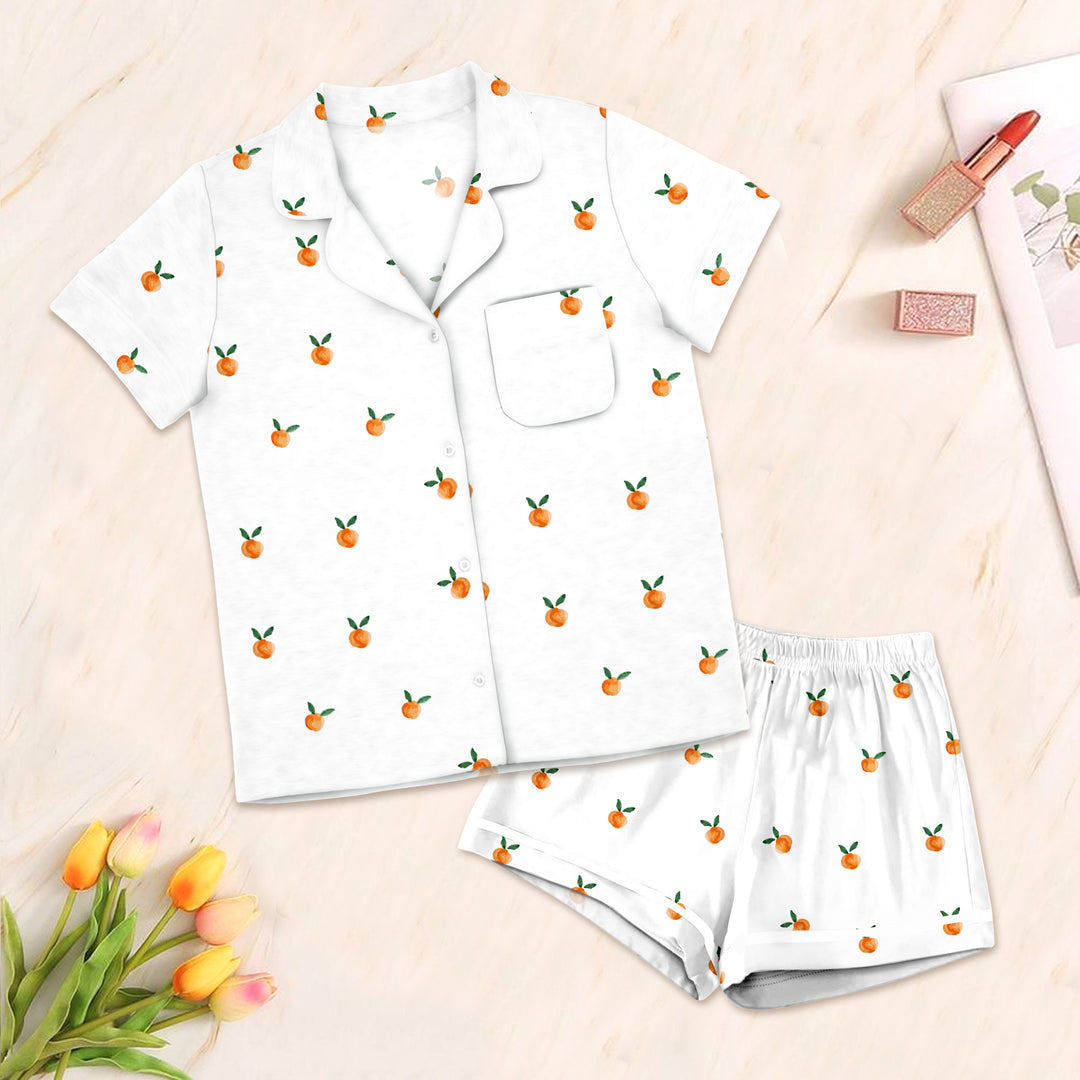 Bamboo Orange Fruit Pattern Outfit for Women – Chic and Cozy