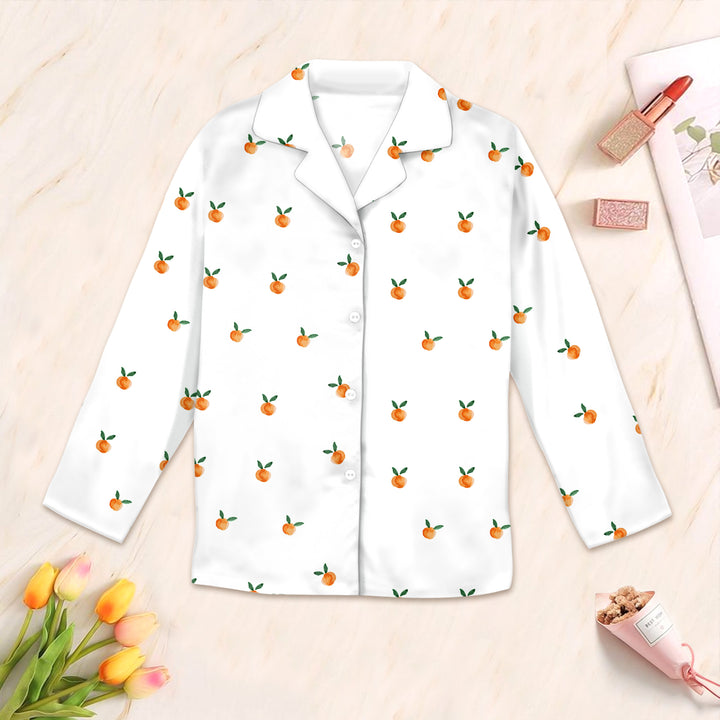 Bamboo Orange Fruit Pattern Outfit for Women – Chic and Cozy