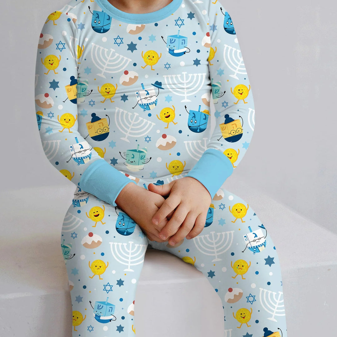 Hanukkah Little Dreidel Family Two Piece Long Sleeve Pajama Set