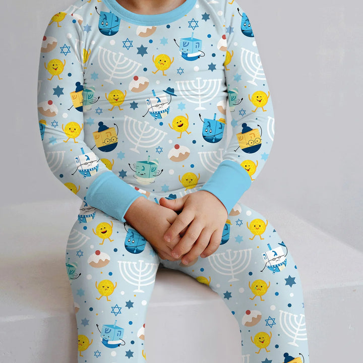 Hanukkah Little Dreidel Family Two Piece Long Sleeve Pajama Set