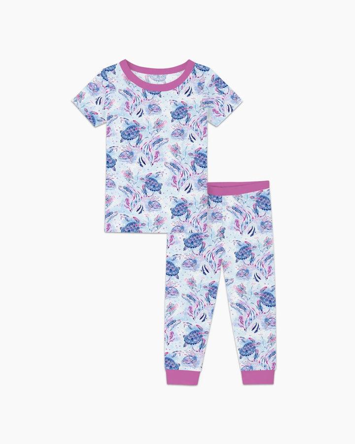 Little Turtles Family Matching Bamboo Two Piece Short Sleeve Pajama Set