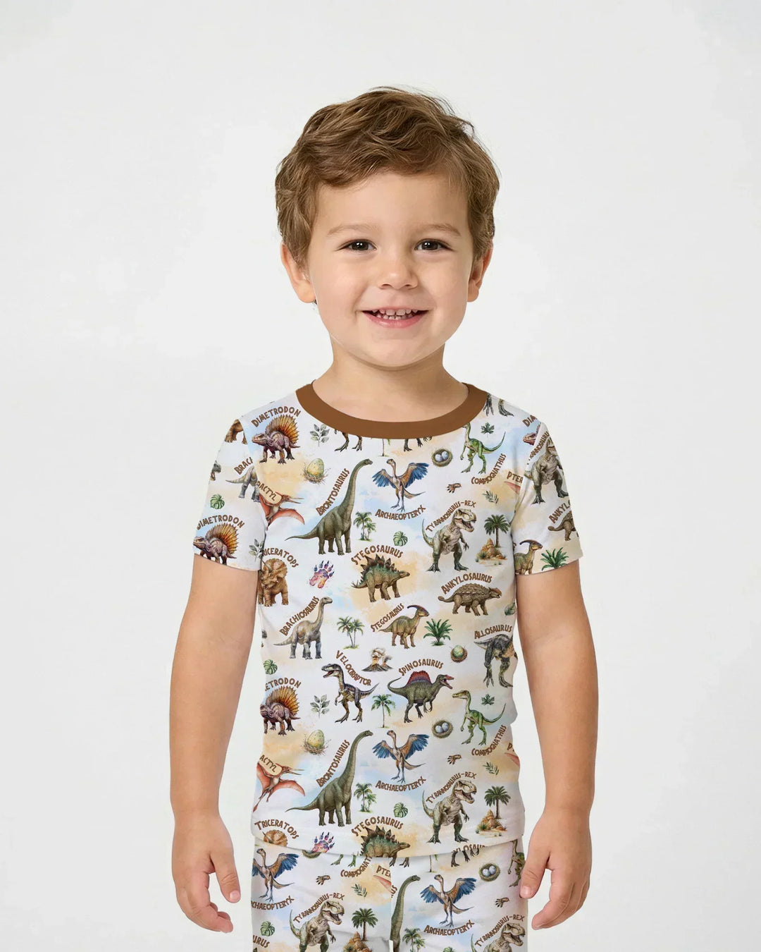 Dino Discovery Bamboo Two Piece Short Sleeve Pajama Set