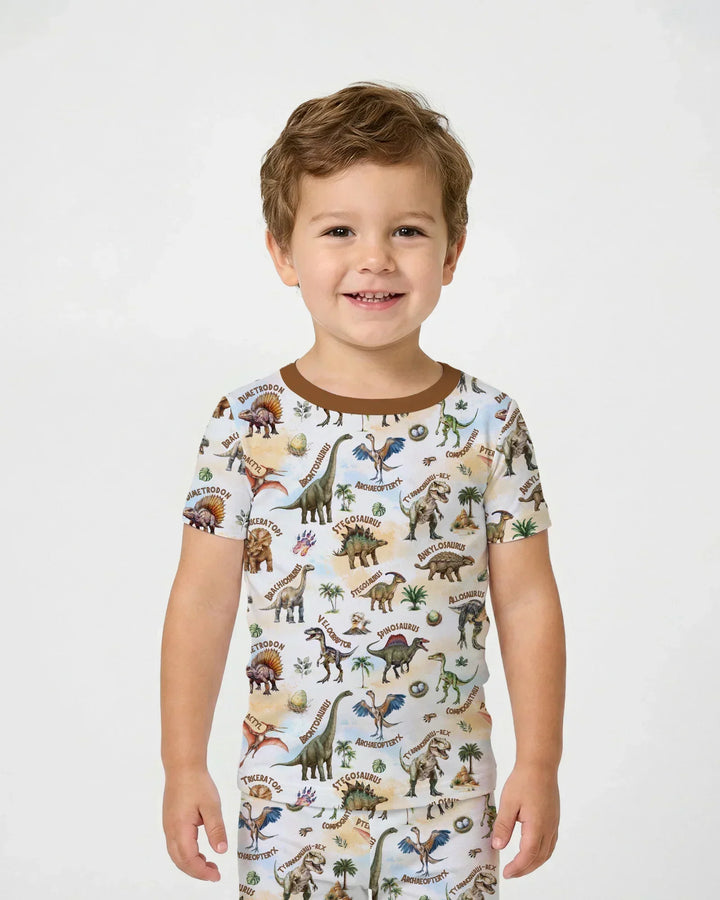 Dino Discovery Bamboo Two Piece Short Sleeve Pajama Set