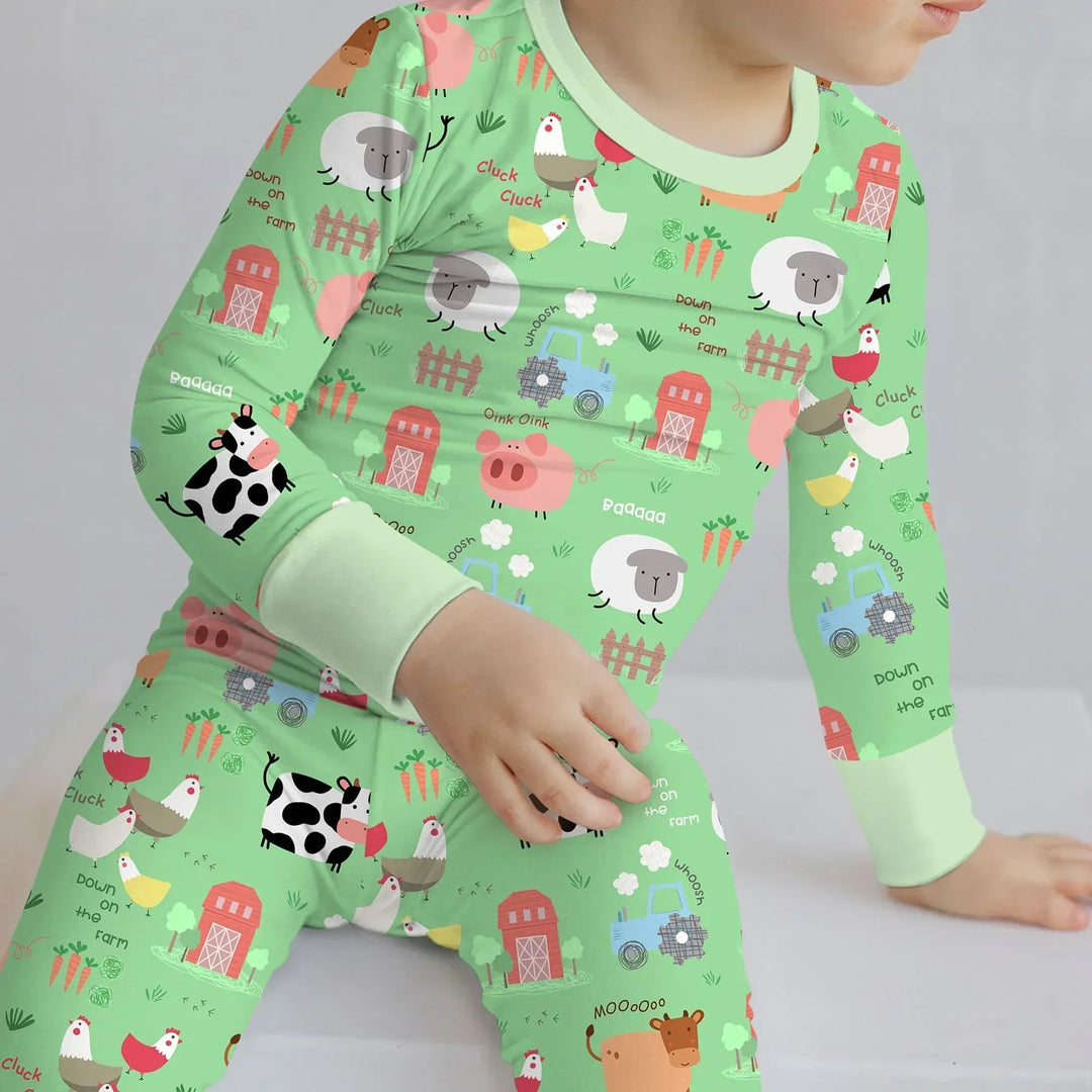 Farm Yard Two Piece Long Sleeve Pajama Set
