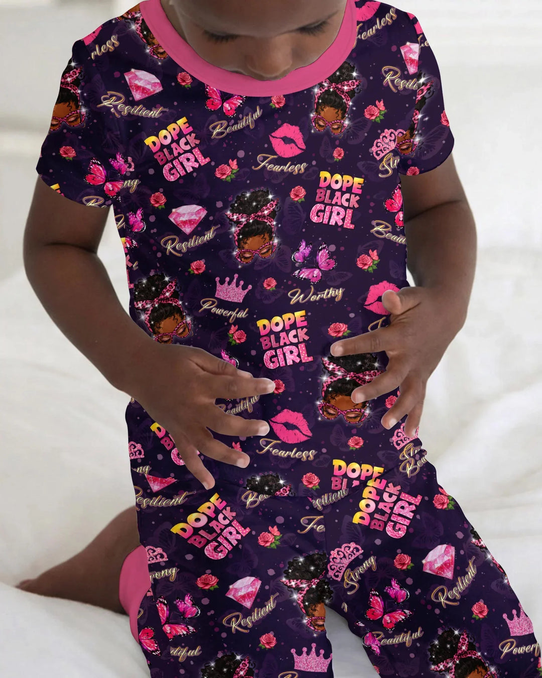 Zweiteiliges, kurzärmliges Pyjama-Set mit Marienkäfern