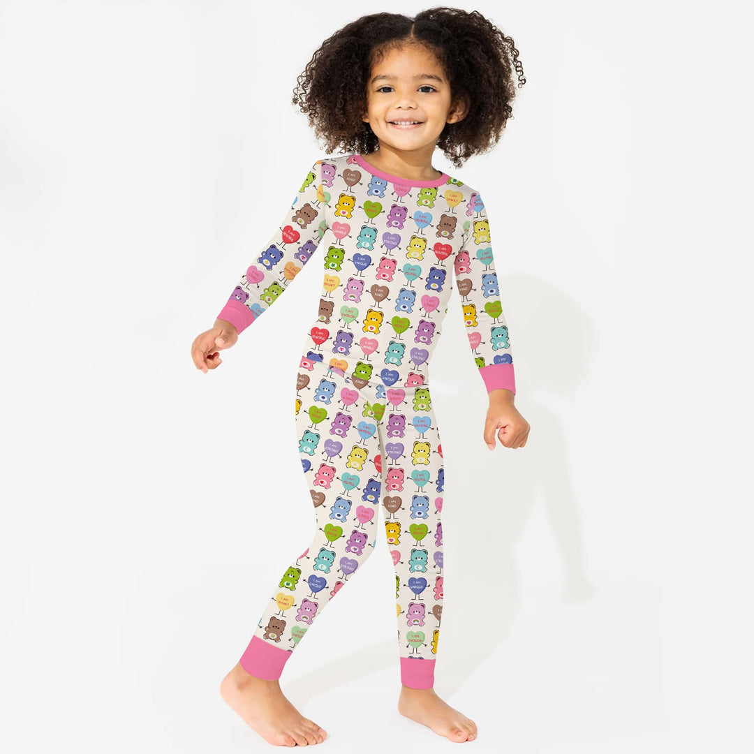 Rainbow Bears Affirmation Two Piece Long Sleeve Pajama Set