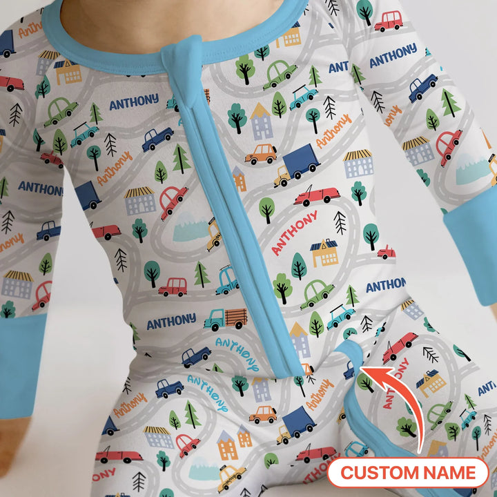 Custom Name Road Map Convertible Zippy