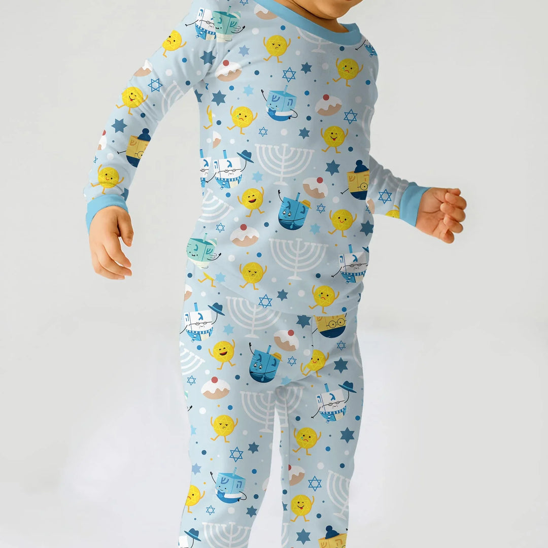 Hanukkah Little Dreidel Family Two Piece Long Sleeve Pajama Set
