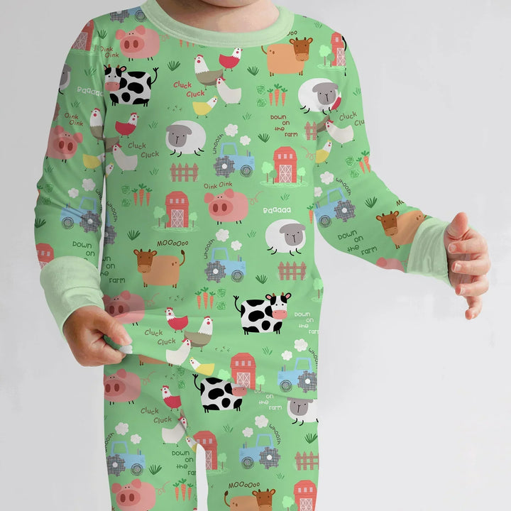 Farm Yard Two Piece Long Sleeve Pajama Set