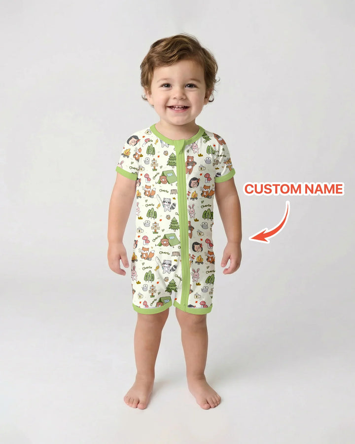 Custom Name Little Camp Buddies Bamboo Shorty Zippy