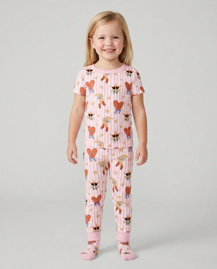Dance More Dances Bamboo Two Piece Short Sleeve Pajama Set