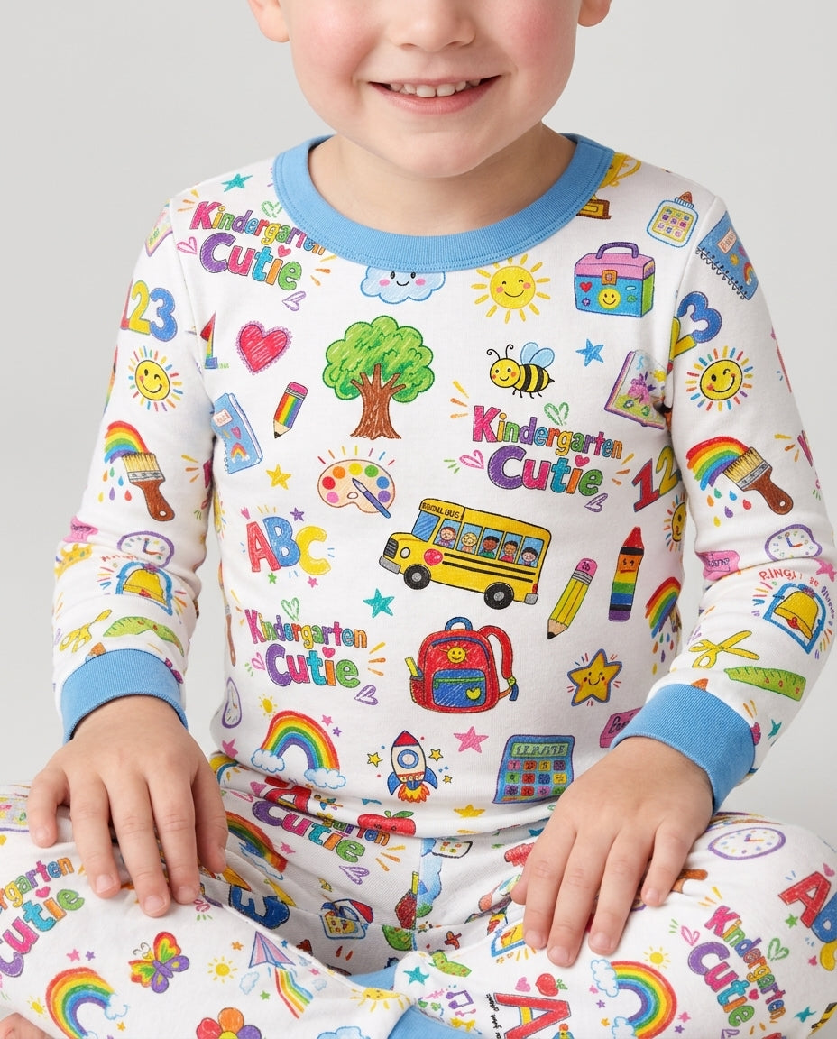 Kindergarten Cutie Bamboo Two Piece Long Sleeve Pajama Set