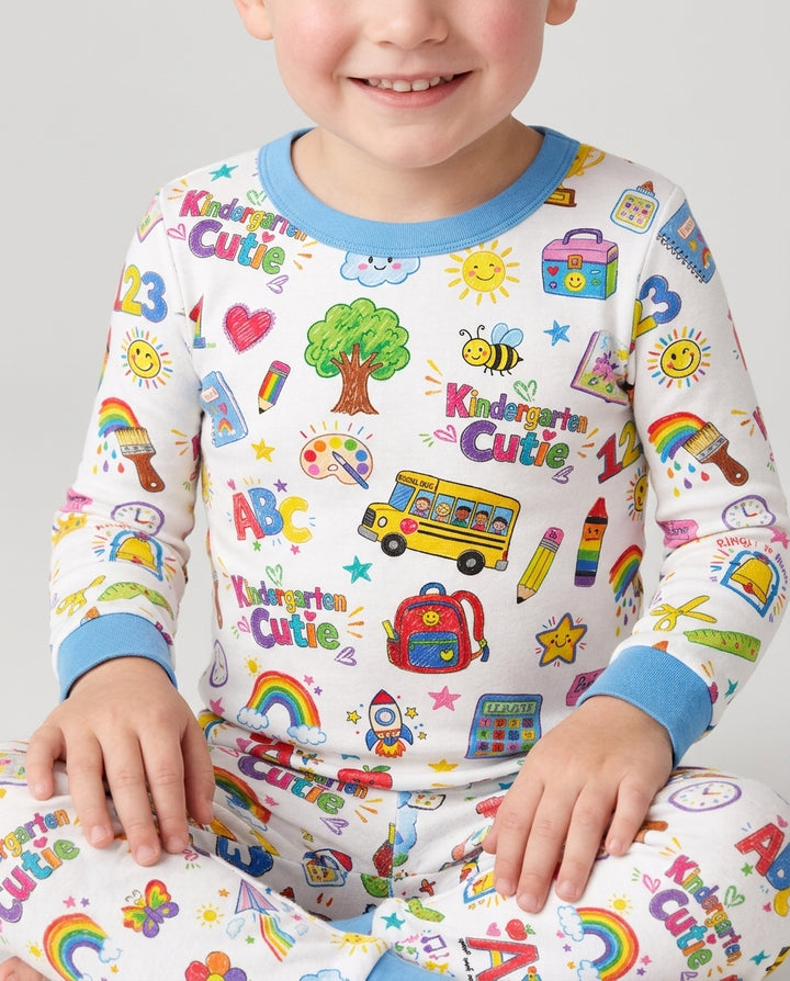Kindergarten Cutie Bamboo Two Piece Long Sleeve Pajama Set