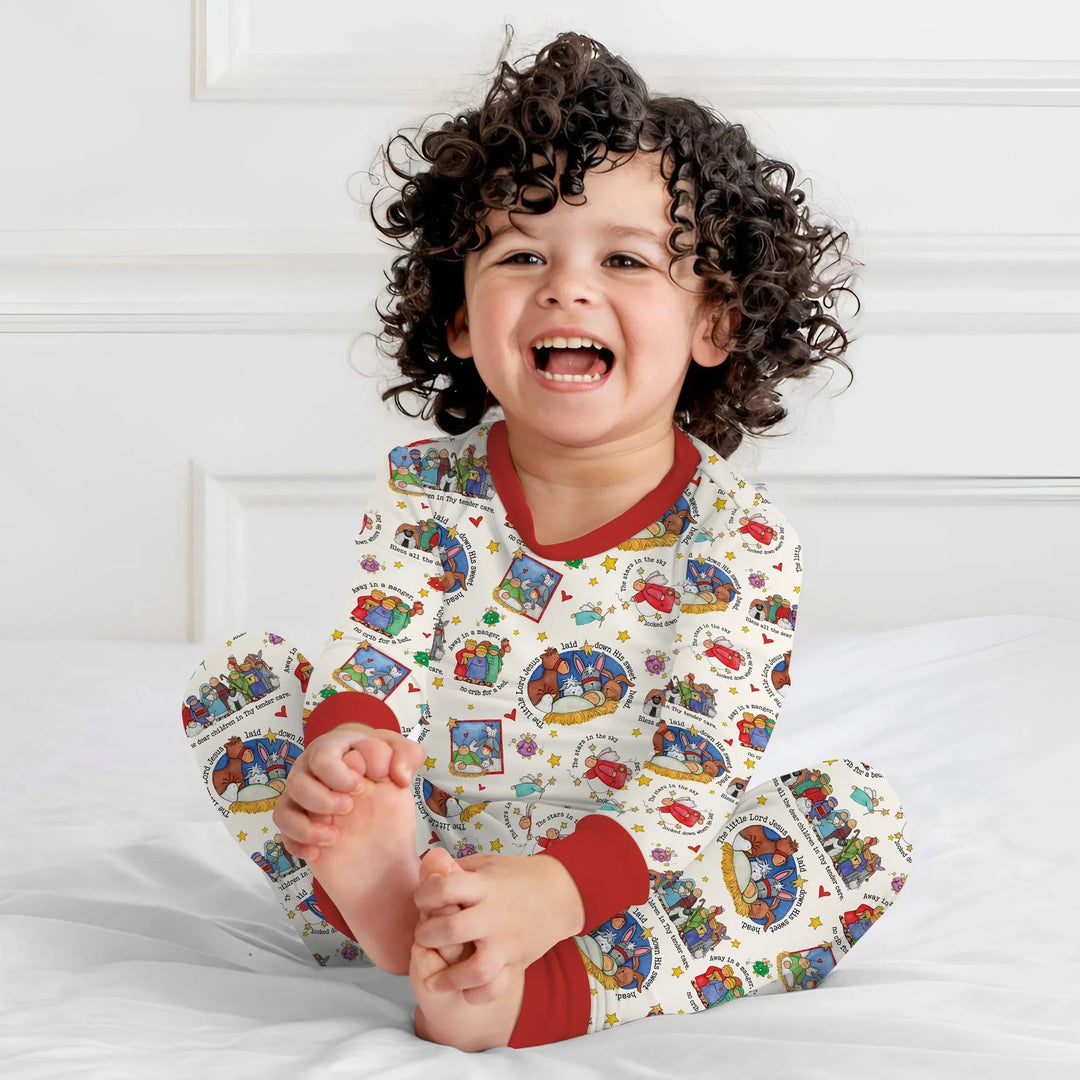 Zweiteiliges Langarm-Pyjama-Set mit Sommerfrüchten