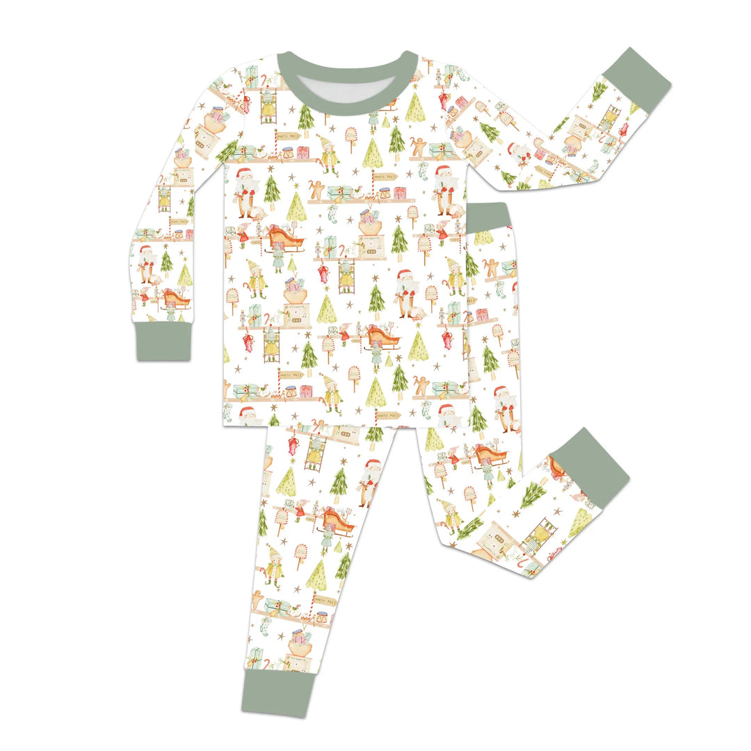 Santa's Workshop Two Piece Long Sleeve Pajama Set