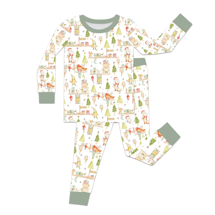 Santa's Workshop Two Piece Long Sleeve Pajama Set