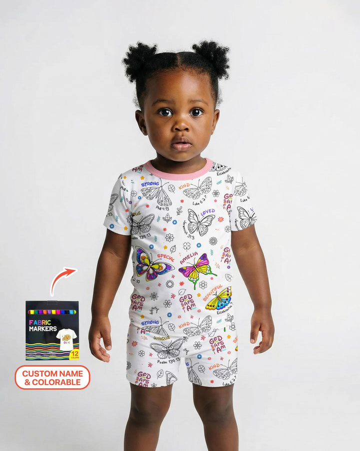 Zweiteiliges Pyjama-Set mit kurzen Ärmeln und Shorts im Sommer-Design