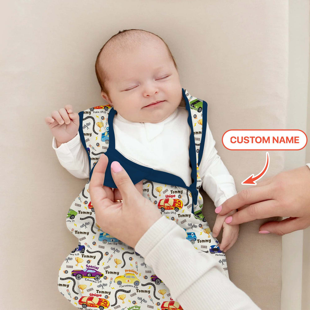 Racing Fun God Says I Am Custom Name Sleep Bag