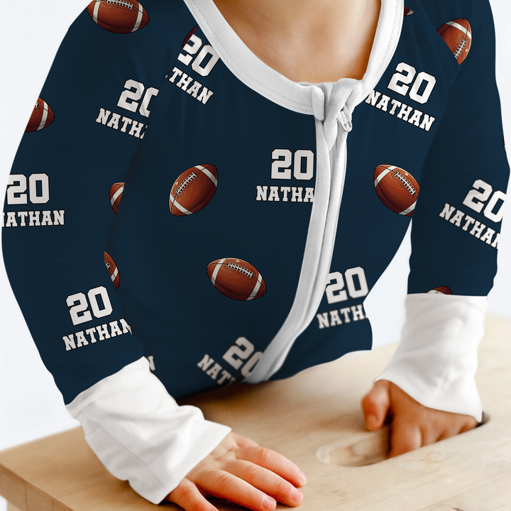 Football Pattern Personalized Convertible Zippy