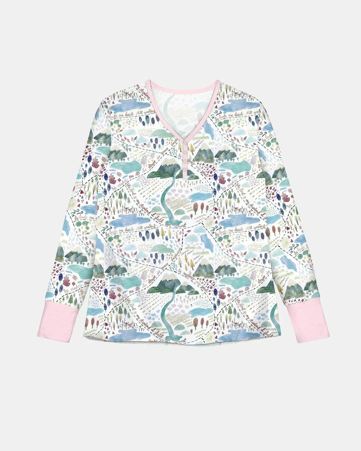 Whimsical Psalms 23 Map Women Pajama Set