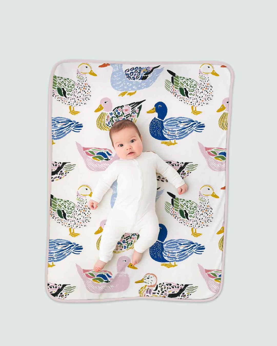 Whimsical Garden Ducks Bamboo Blanket