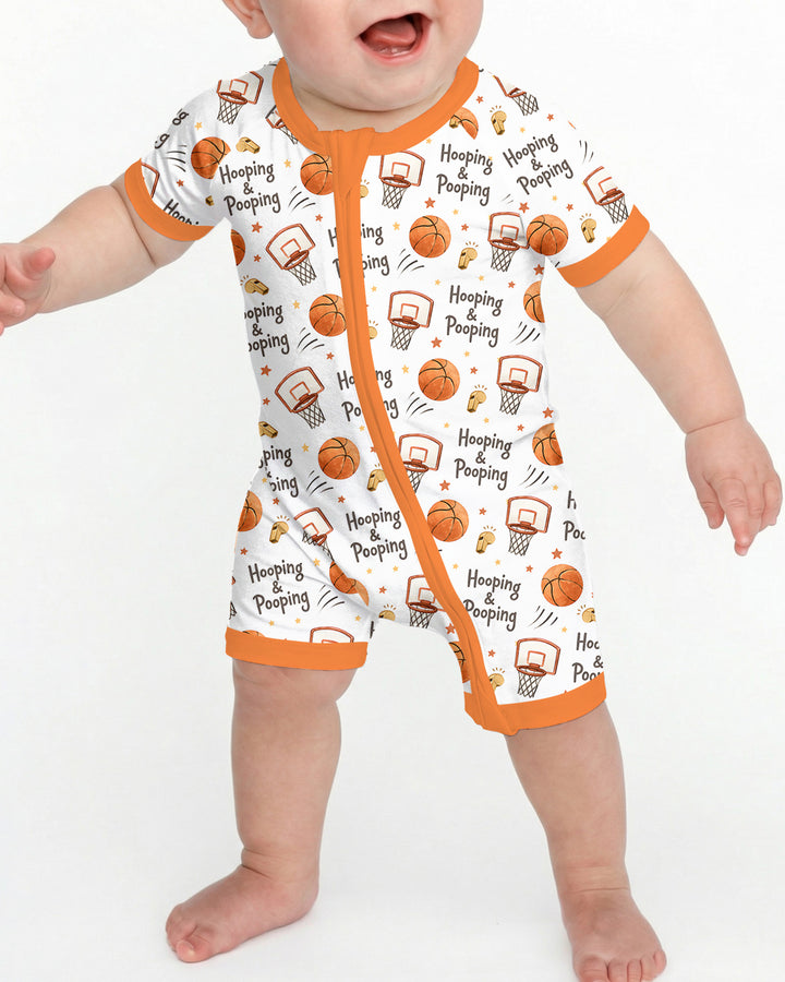 Funny Basketball Hooping & Pooping Bamboo Shorty Zippy