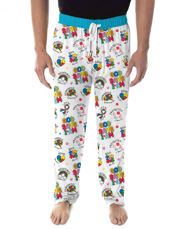 God Says I Am Autism Awareness Men's Pajama Set
