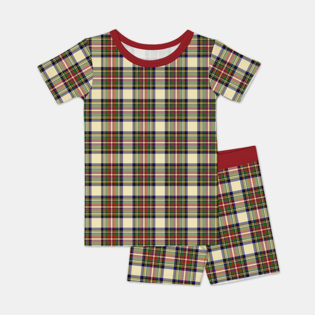 Cozy Evergreen Plaid Two Piece Short Sleeve Shorts Pajama Set