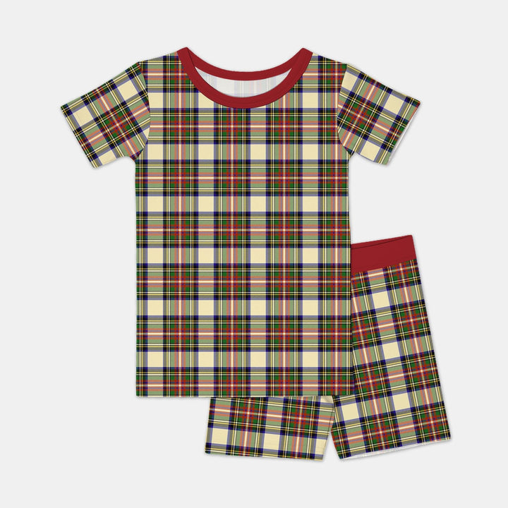 Cozy Evergreen Plaid Two Piece Short Sleeve Shorts Pajama Set