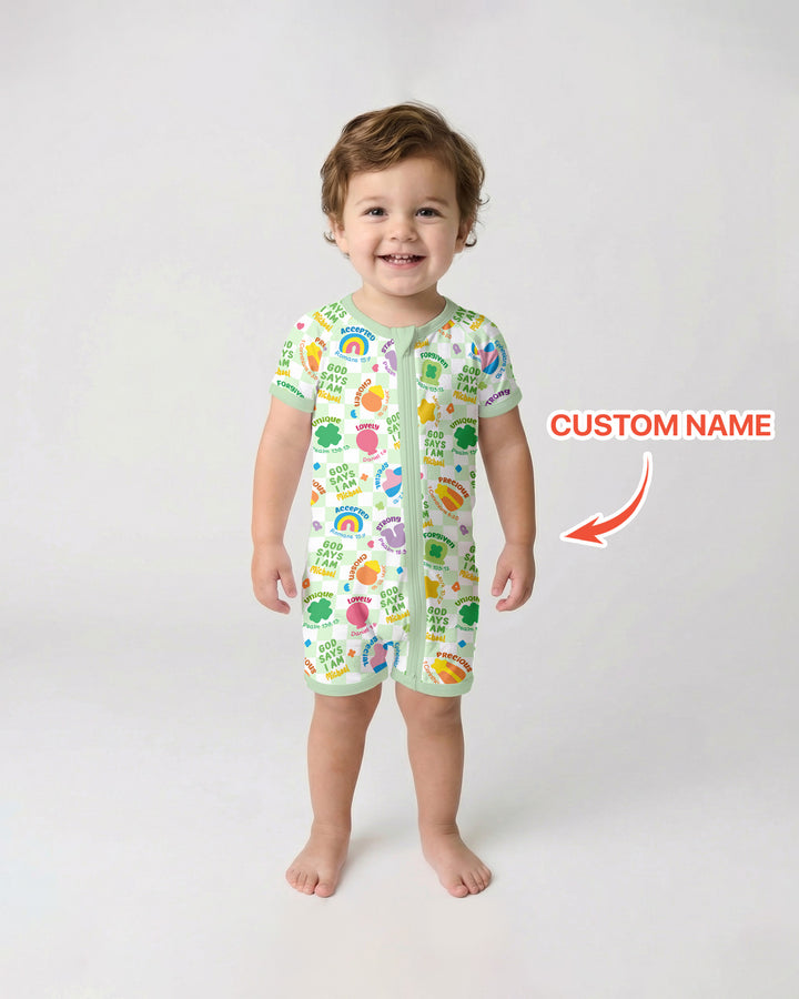 God Says I Am St. Patrick’s Day Custom Name Family Matching Shorty Zippy