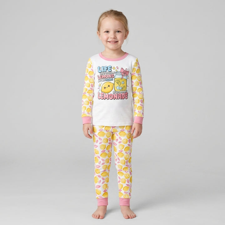 Inspired Life Gave Me Lemons Bamboo Two Piece Long Sleeve Pajama Set