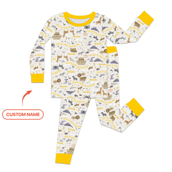 Need An Ark? I Noah Guy Custom Name Two Piece Long Sleeve Pajama Set
