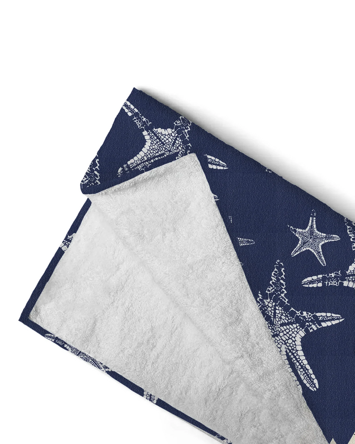 Custom Photo Starfish With Names Bamboo Beach Towel