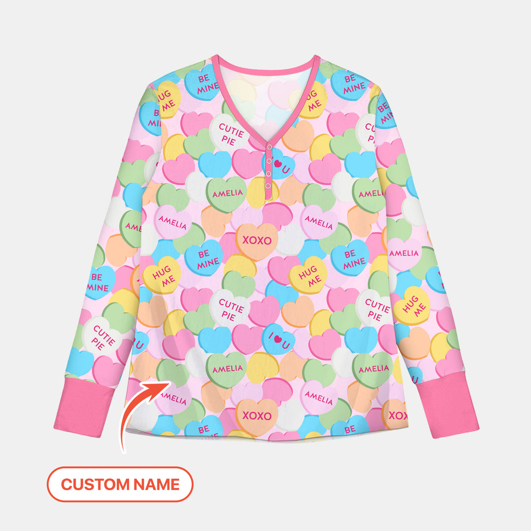 Valentine Candy Crush Family Matching Women Pajama Set