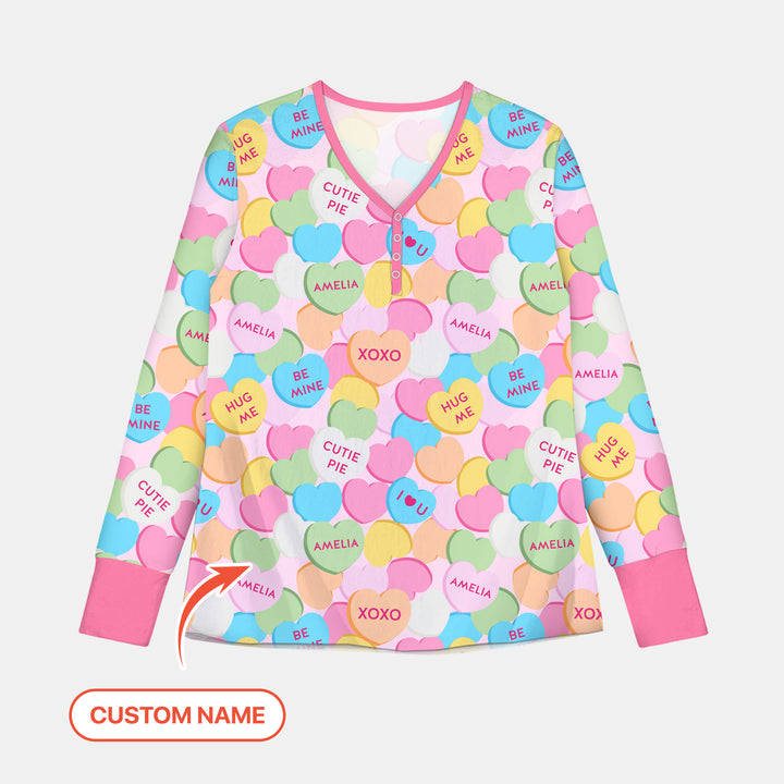 Valentine Candy Crush Family Matching Women Pajama Set