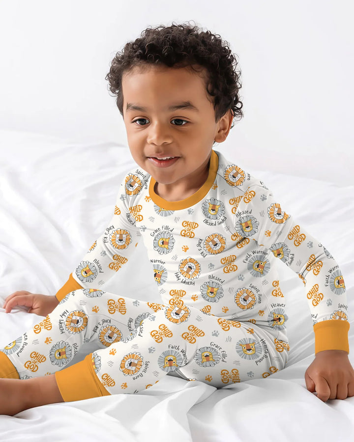 A Child Of God Boy Bamboo Two Piece Long Sleeve Pajama Set