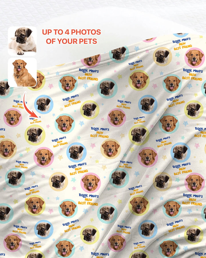 New Best Friend Custom Name And Pet Photos swaddle blanket