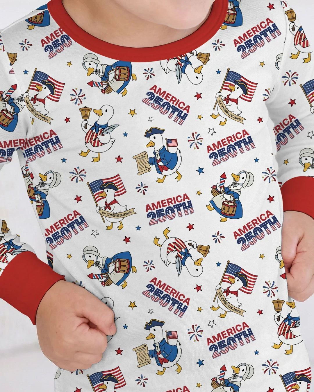 Patriotic Goose Celebrating 250 Years Two Piece Long Sleeve Pajama Set