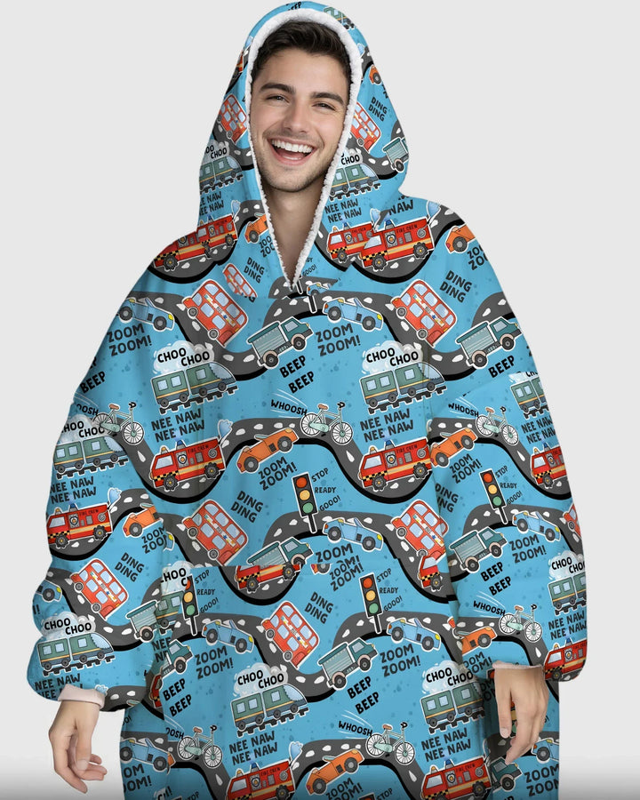 Zoom Zoom Beep Beep Bamboo Blanket Hoodie
