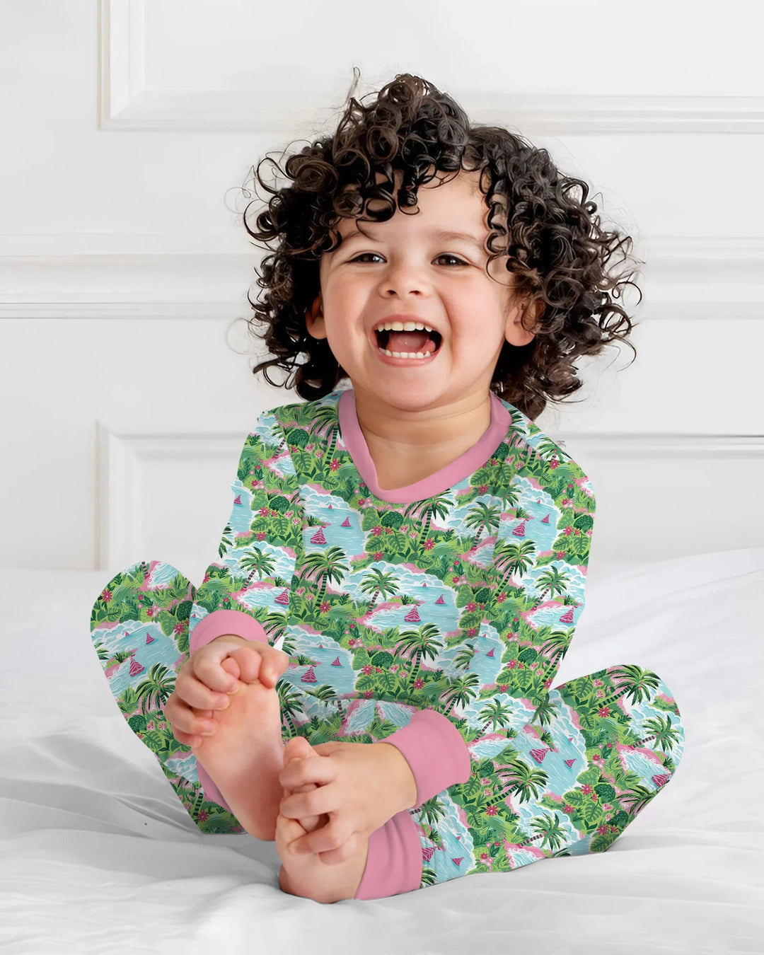 Preppy Coast Beach Club Bamboo Two Piece Long Sleeve Pajama Set