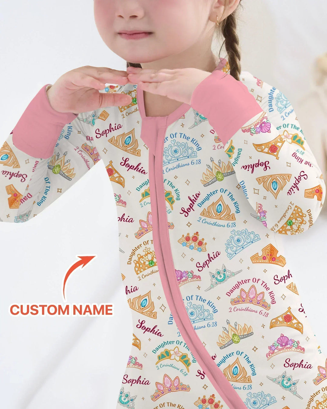 Hija del Rey Nombre Personalizado Bambú Convertible con Cremallera
