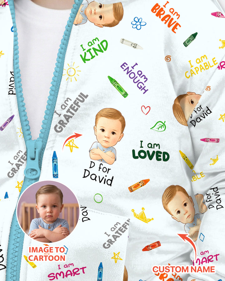 Kids Affirmations Custom  Bamboo Zip Hoodie