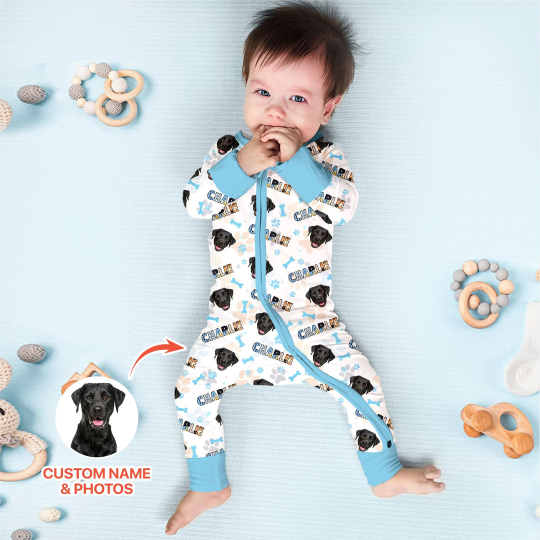 Custom Name Doodle Letters Blue Dog Convertible Zippy