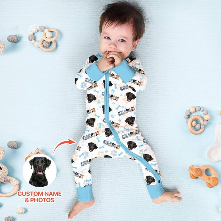 Custom Name Doodle Letters Blue Dog Convertible Zippy