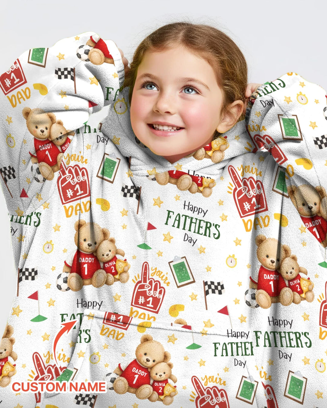 You're #1 Dad Daddy & Me Matching Bamboo Blanket Hoodie