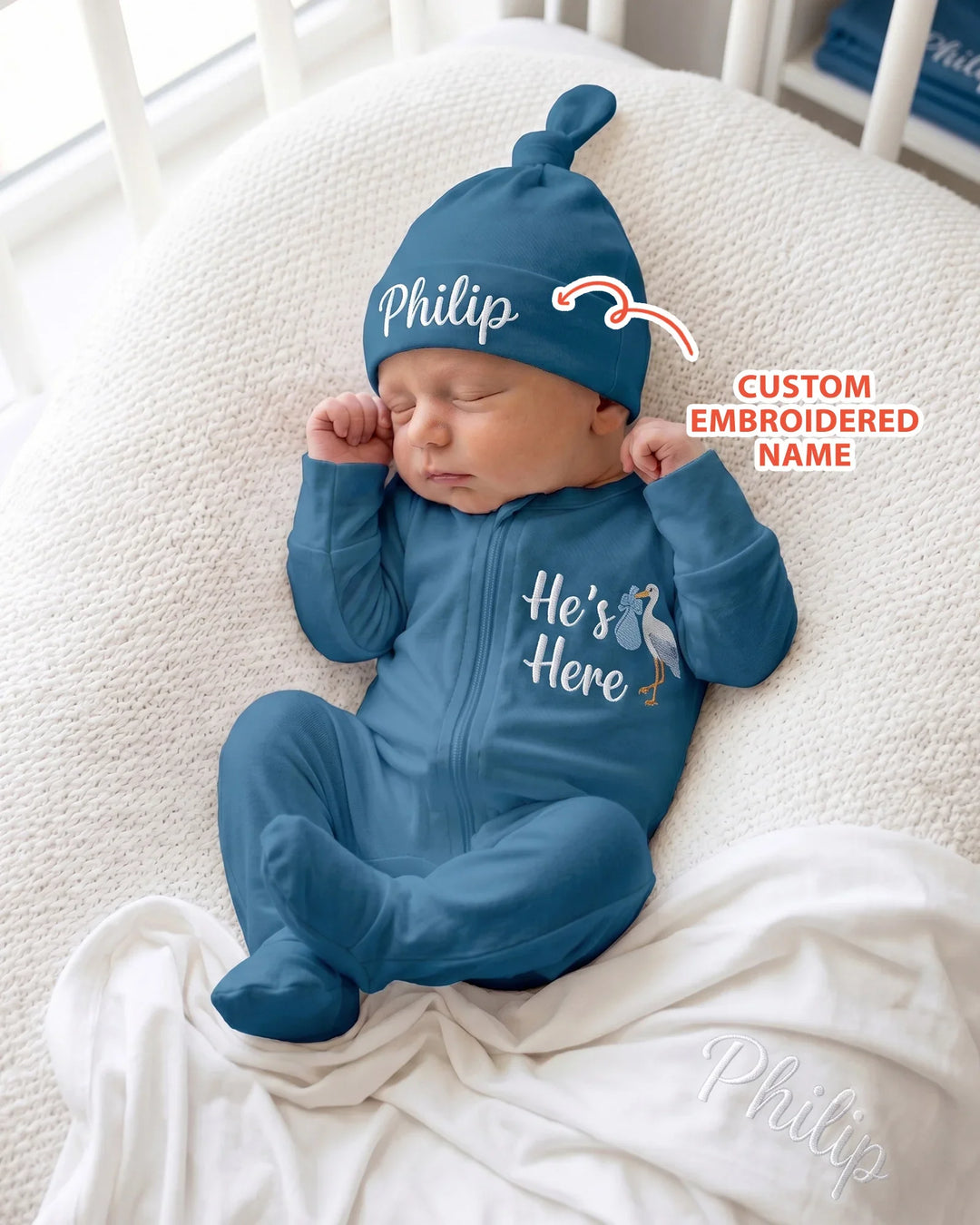 Gerippte Babykleidung mit individuellem Foto - Weich &amp; Skizzenhaft