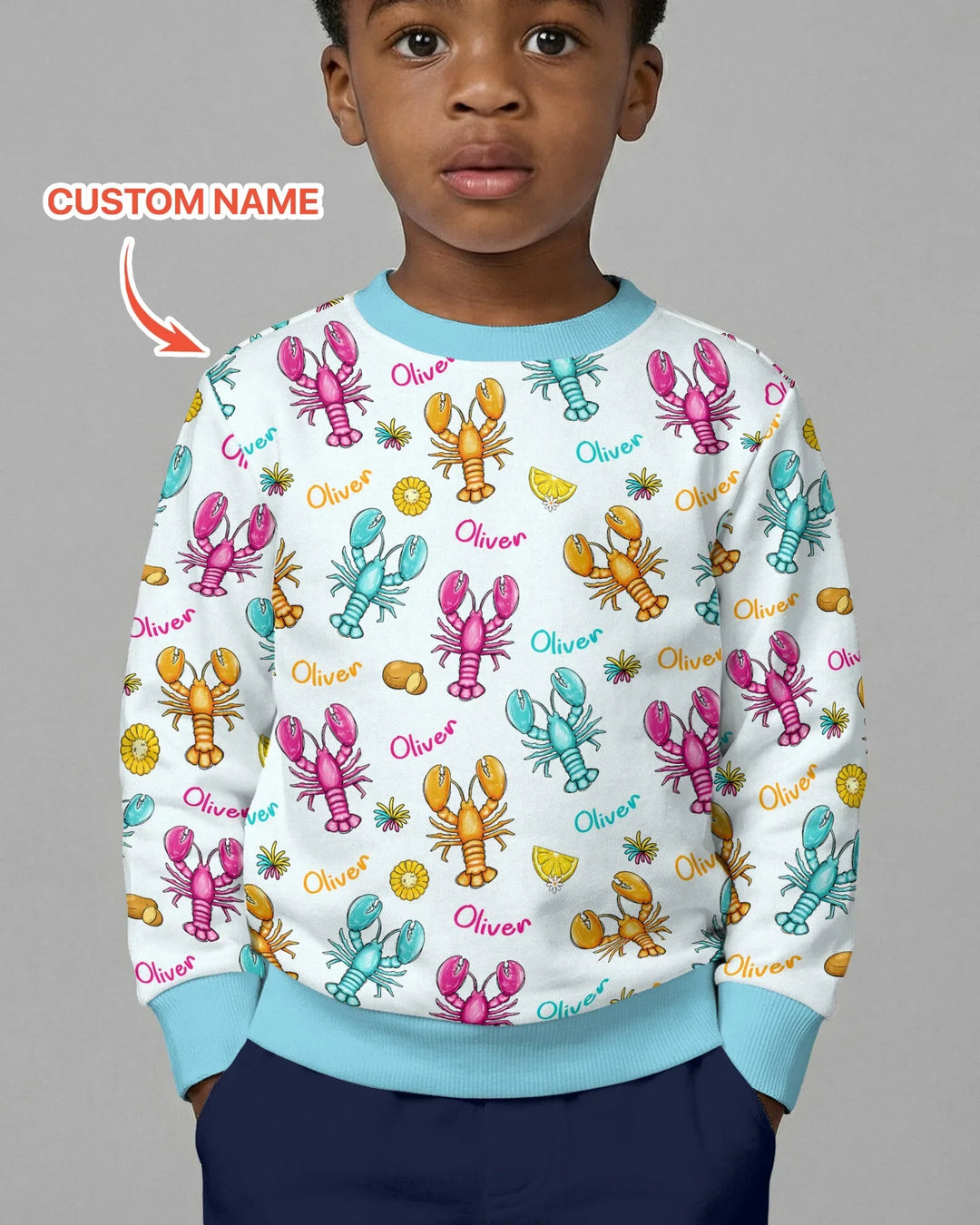 Custom Name Crawfish Crew Bamboo Crewneck Sweatshirt